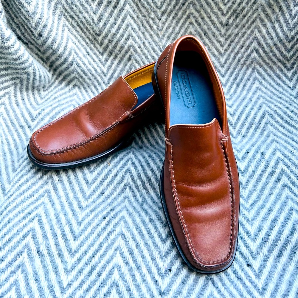 COACH men’s light brown leather shoes size 7,5